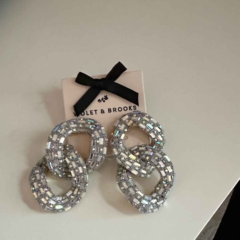 Anthropologie Silver and Crystal Earrings